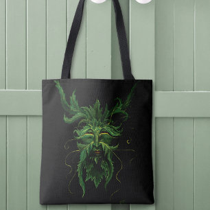 Bolso De Tela Espíritu Místico del Bosque del Hombre Verde Hoja 