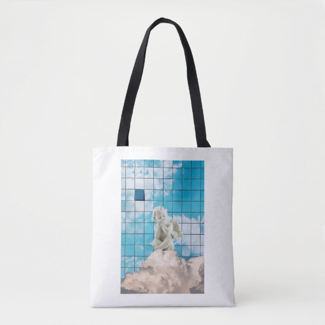 Bolso De Tela Espiritual Azul Simbólico Céu Design Inspirador (Anverso)