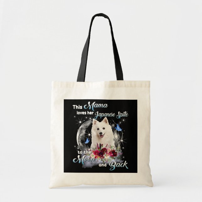Bolso De Tela Espitz japonés mamá Perro dueño de amante Feliz (Frente)