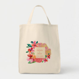 Bolso De Tela Esplash floral tropical hawaiano personalizado
