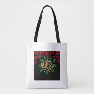 Bolso De Tela Esplendor de Acebo de Medianoche