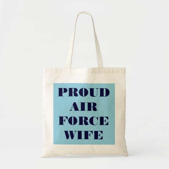 Bolso De Tela Esposa de la Fuerza Aérea Orgullosa (Frente)