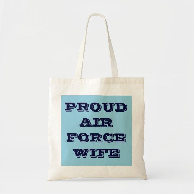 Bolso De Tela Esposa de la Fuerza Aérea Orgullosa (Frente)