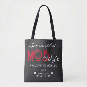 Bolso De Tela Esposa de la Mafia y Fiesta de Soltera Martini Bla