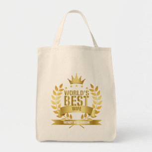 Bolso De Tela Esposa de Oro del Mundo