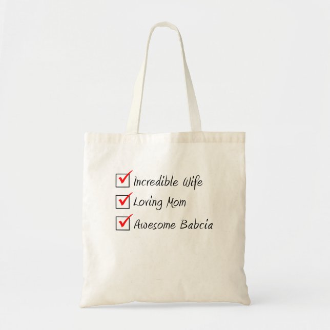 Bolso De Tela Esposa Mamá Babcia Mujer Polaca (Frente)