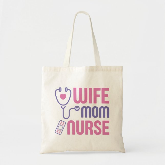 Bolso De Tela Esposa Mamá Enfermera (Frente)