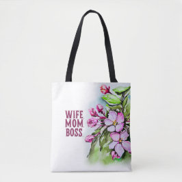Bolso De Tela Esposa Mamá Jefe, Flores Rosa