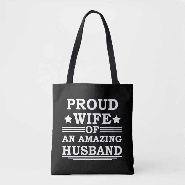 Bolso De Tela esposa orgullosa de un marido increíble (Anverso)