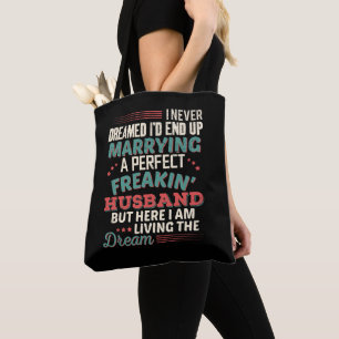 Bolso De Tela Esposa sarcástica personalizada Marido perfecto ge
