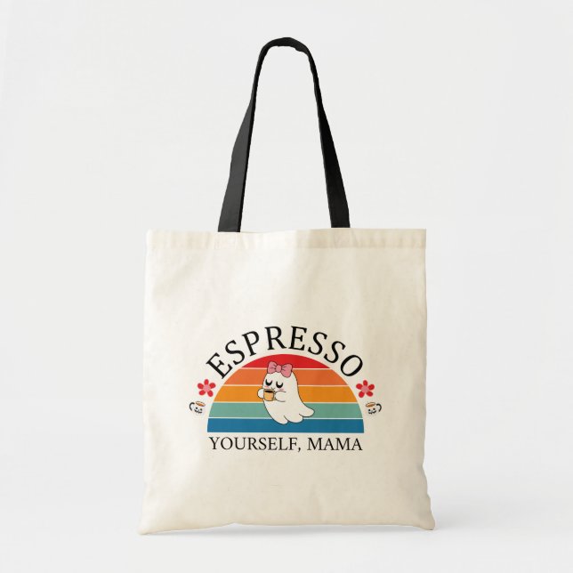 Bolso De Tela Espresso tu propia mamá - Fantasma arco iris retro (Frente)