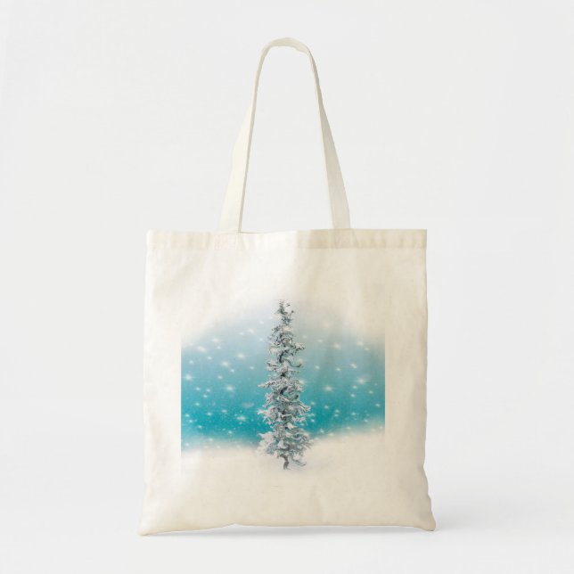 Bolso De Tela Espuma helada helada azul ártico evergreen (Frente)