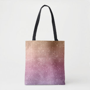 Bolso De Tela Espuma morada rosada de oro Rosa