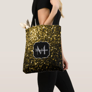 Bolso De Tela Espuma purpurina brillante dorada oscuro Monograma