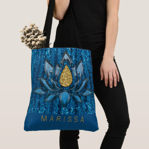 Bolso De Tela Espuma purpurina de imitación profunda azul oscuro