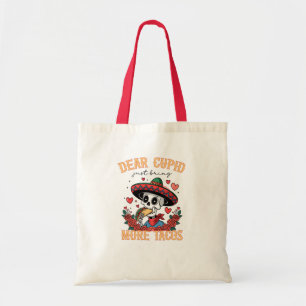 Bolso De Tela Esqueleto Amante de Tacos del Día de San Valentín 