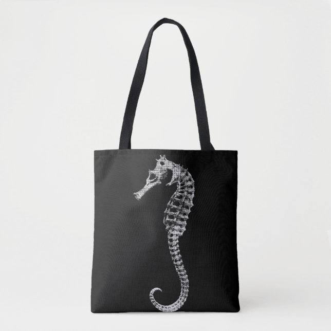 Bolso De Tela Esqueleto de Caballito de Mar (Anverso)
