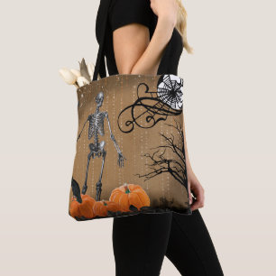 Bolso De Tela Esqueleto de calabaza de Halloween
