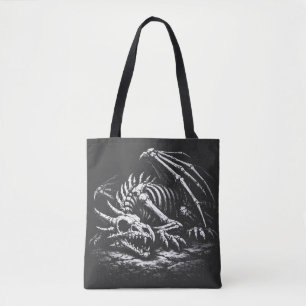 Bolso De Tela Esqueleto de Dragón — por BurnsInHell