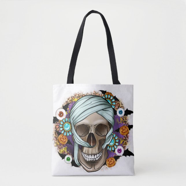 Bolso De Tela Esqueleto de Halloween (Anverso)