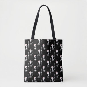 Bolso De Tela Esqueleto de Halloween con espada