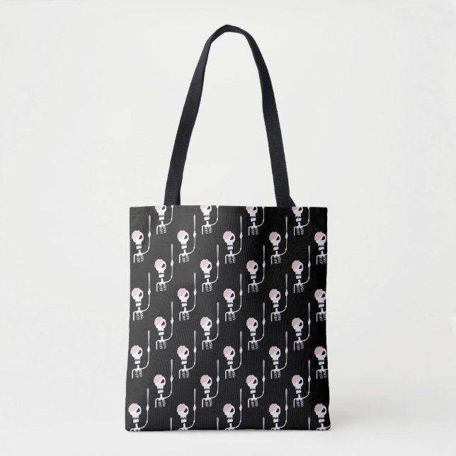 Bolso De Tela Esqueleto de Halloween con espada (Anverso)