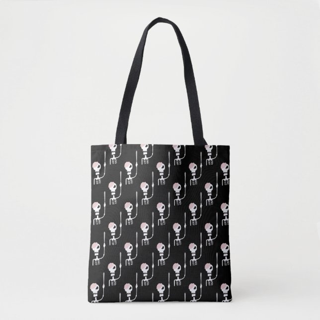 Bolso De Tela esqueleto de Halloween con una espada  (Anverso)