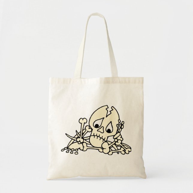 Bolso De Tela Esqueleto de huesos rotos (Frente)