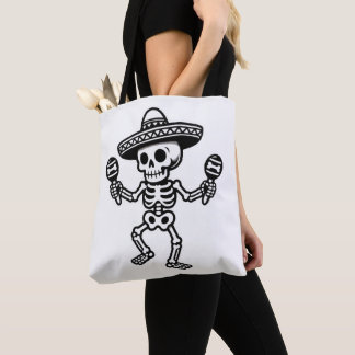 Bolso De Tela Esqueleto Mexicano Bailando