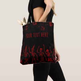 Bolso De Tela Esqueletos bailarines rojos de Halloween