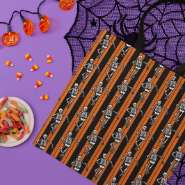 Bolso De Tela Esqueletos danzantes Halloween a rayas