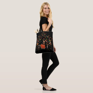 Bolso De Tela Esqueletos de Dia De Los Muertos