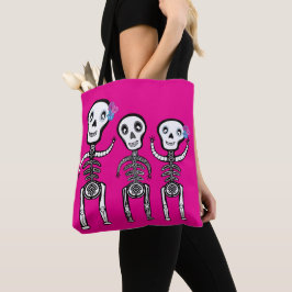 Bolso De Tela Esqueletos de tote Happy