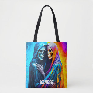 Bolso De Tela Esqueletos envueltos en un arcoiris personalizado