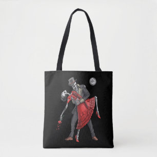 Bolso De Tela Esqueletos góticos bailando