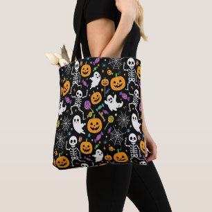 Bolso De Tela Esqueletos Lindos y Espeluznantes para Halloween