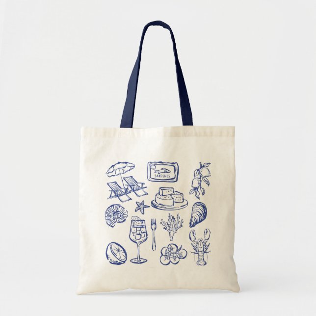 Bolso De Tela Esquema de vida mediterráneo (Frente)