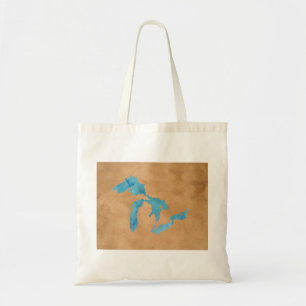 Bolso De Tela Esquema del mapa de la silueta de Great Lakes en