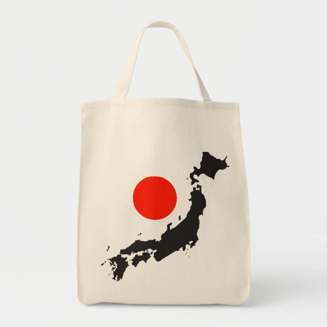 Bolso De Tela Esquema y círculo del mapa de Japón (Frente)
