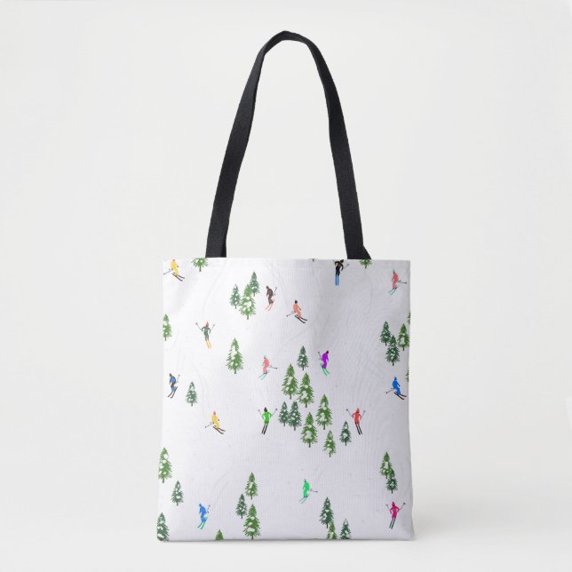 Bolso De Tela Esquí de ilustracion alpino freeride (Anverso)