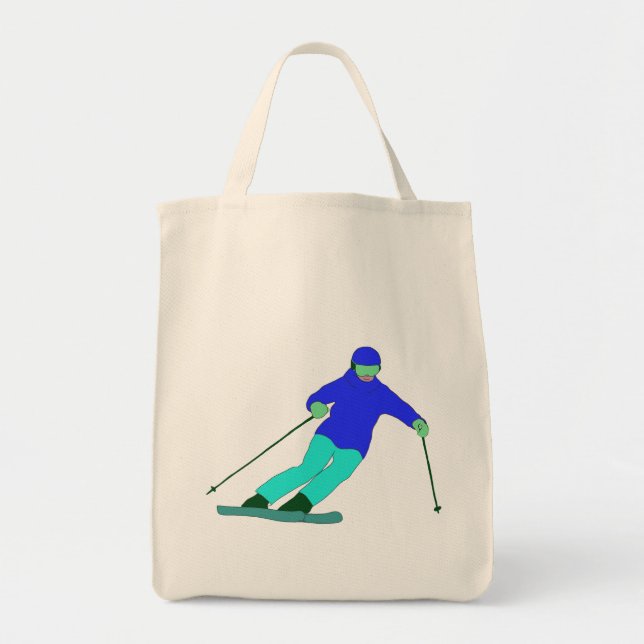 Bolso De Tela Esquí de nieve esquiadora (Frente)