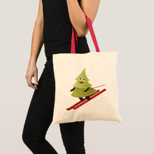 Bolso De Tela Esquí de Pino Árbol Cute Nieve Deportiva Invierno