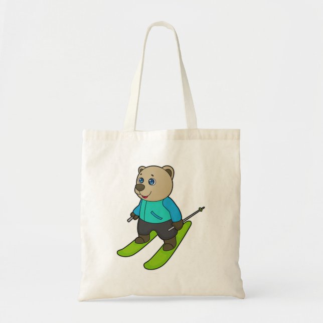 Bolso De Tela Esquí para esquiador de oso (Frente)