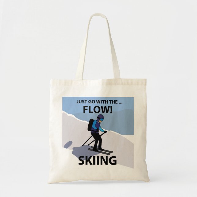 Bolso De Tela Esquí Simplemente Deja que Fluya Esquí (Frente)