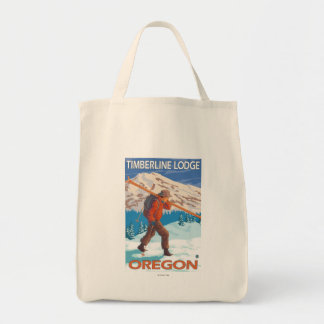 Bolso De Tela Esquiador con esquís de nieve - Timberline Lodge,