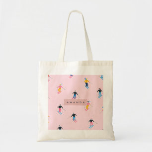 Bolso De Tela Esquiadores Retro Pastel Divertidos Personalizados
