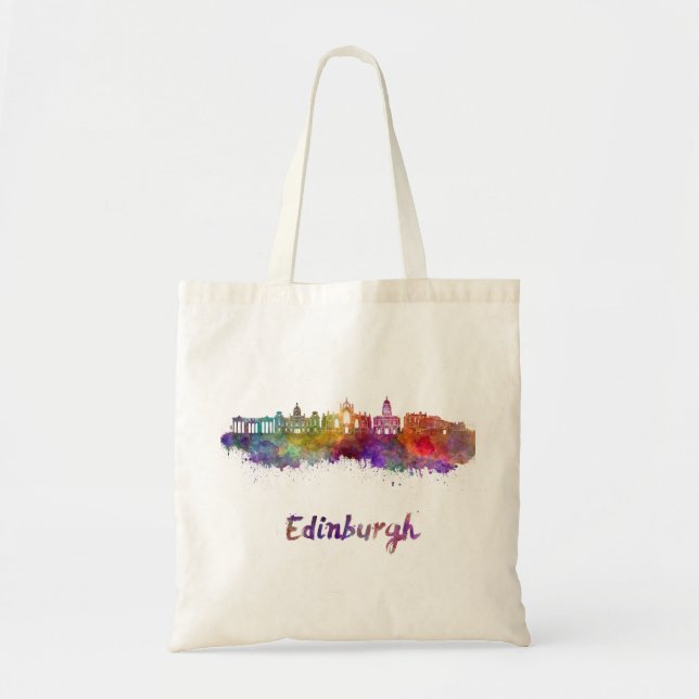 Bolso De Tela Esquina de Edimburgo V2 en acuarela (Frente)