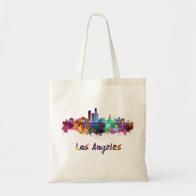 Bolso De Tela Esquina de Los Ángeles en acuarela (Frente)