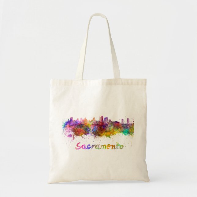 Bolso De Tela Esquina de Sacramento en acuarela (Frente)