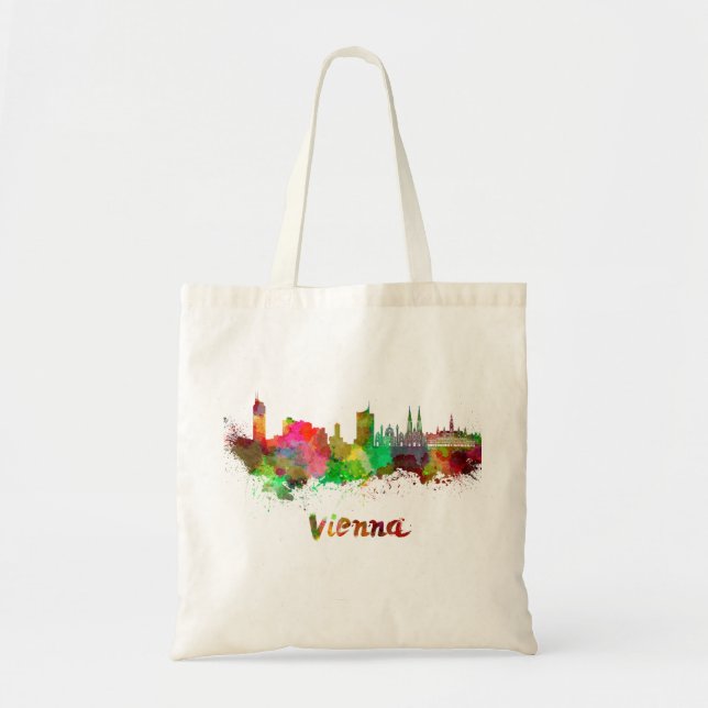 Bolso De Tela Esquina de Viena en acuarela (Frente)